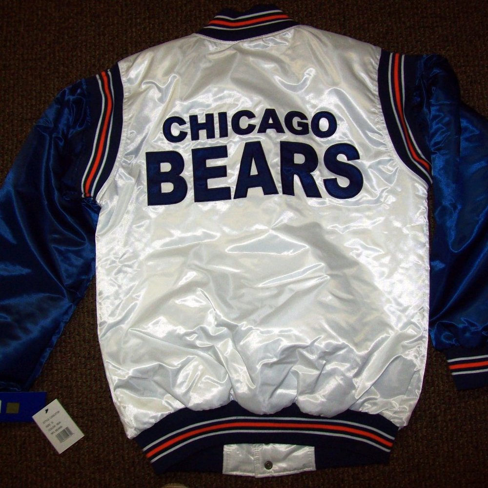 CHICAGO BEARS Starter WHITE & BLUE Jacket 3X 4X - Picture 11 of 12